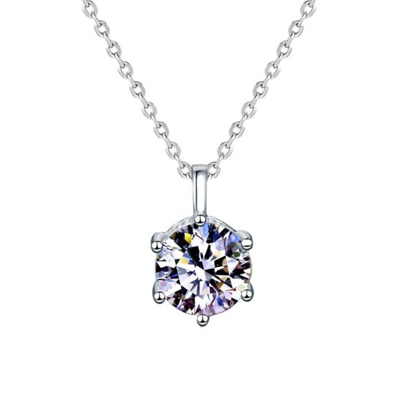NEW ❤️ 1 carat Moissanite Diamond Pendant CERTIFIED gem necklace 18k Gold Plated - Picture 12 of 13